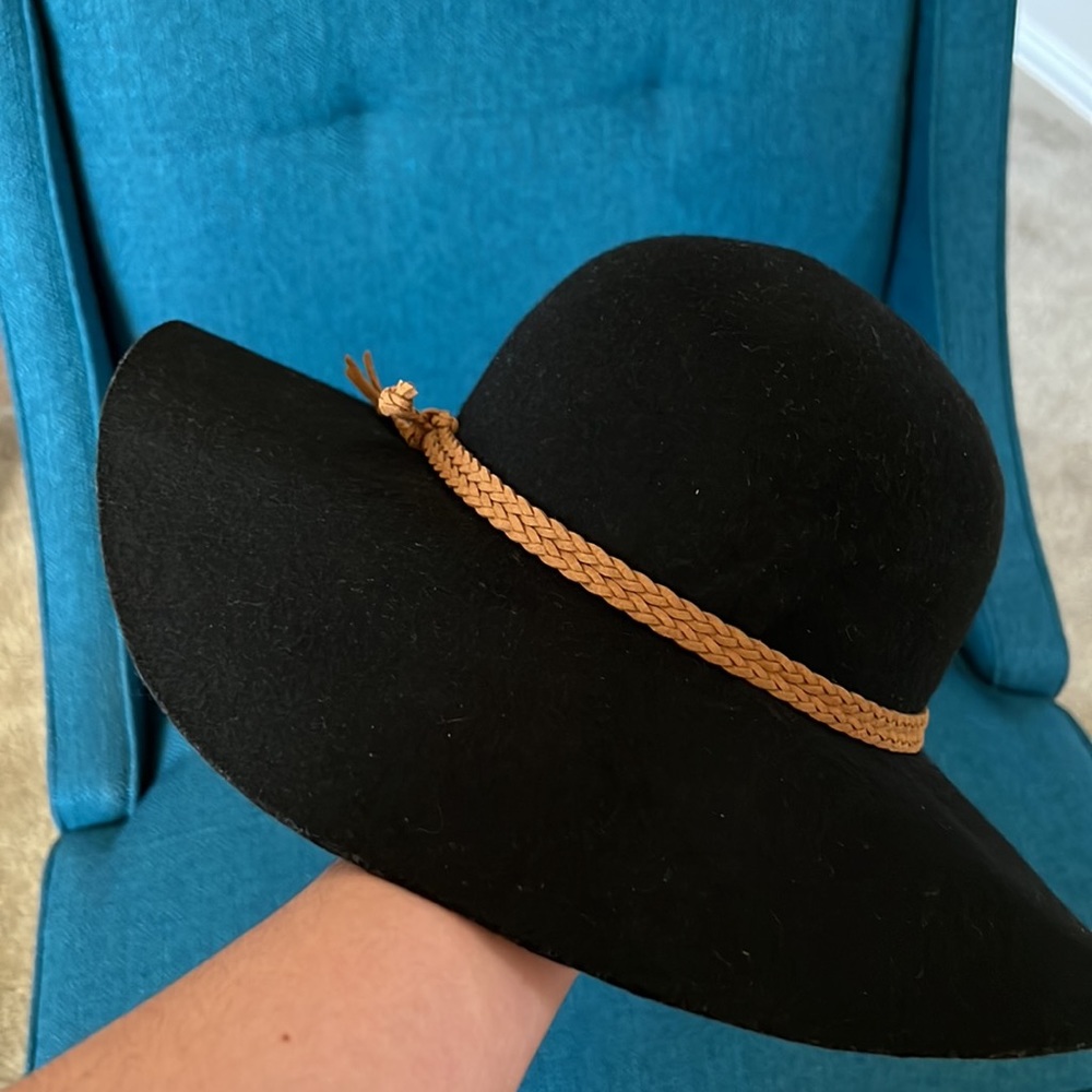 Studio 36 Floppy Black Wool Hat Boho Chic